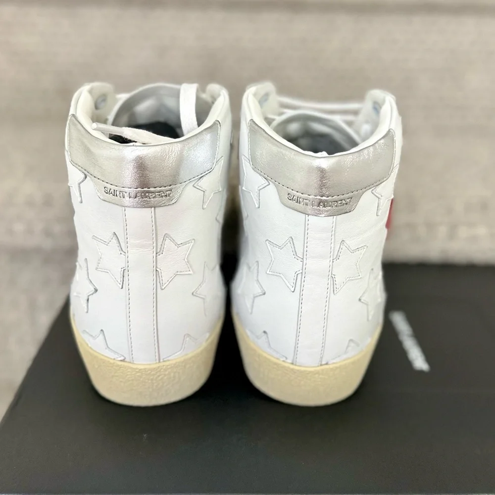 SAINT LAURENT Leather High Top Sneakers - Picture 5 of 14